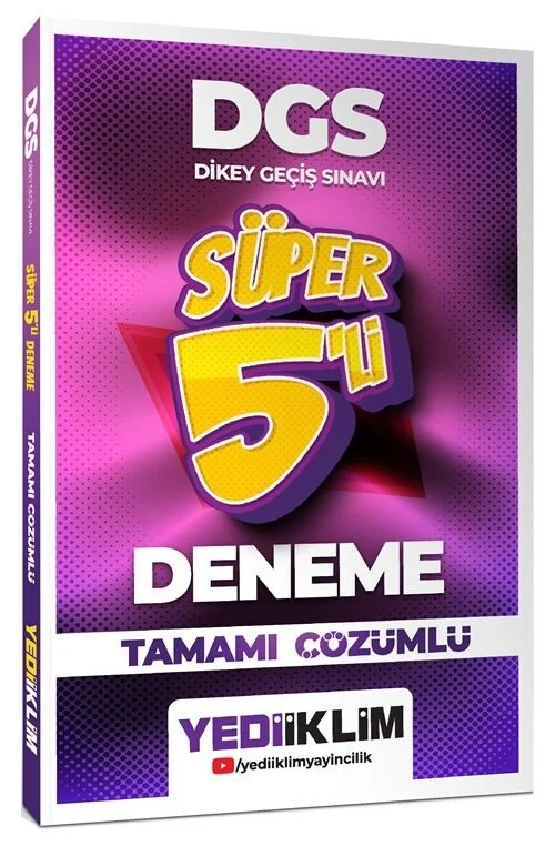 2026 DGS Süper 5 li Deneme Çözümlü Yediiklim Yayınları