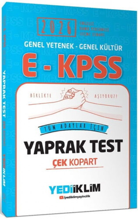 2026 E-KPSS Genel Kültür Genel Yetenek Tüm Adaylar İçin Çek Kopart Yaprak Test Yediiklim Yayınları