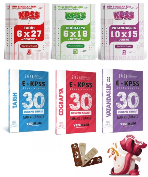 2026 E - KPSS Tüm Adaylar İçin Genel Kültür Deneme Seti Yediiklim ve Bigelio Yayıncılık