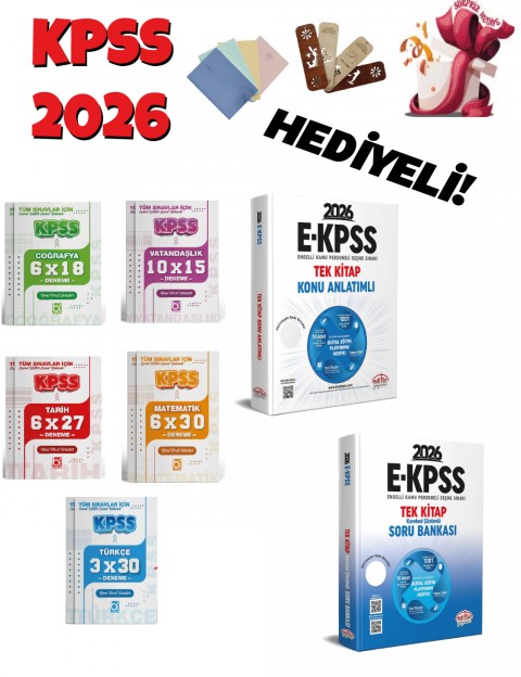 2026 EKPSS Tek Kitap Konu Anlatımlı Soru Bankası ve Deneme Seti 7 Kitap Bigelio ve Editör Yayınları
