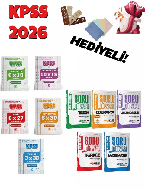 2026 KPSS - AGS Genel Kültür Genel Yetenek Tüm Dersler Soru Bankası ve Deneme Seti 10 Kitap Bigelio ve Yediiklim Yayınları