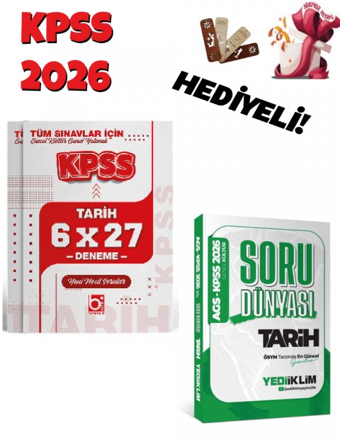 2026 KPSS-AGS Genel Kültür Tarih Soru Dünyası ve Deneme Seti Bigelio ve Yediiklim Yayınları