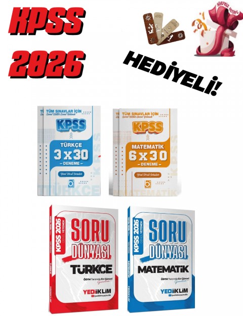2026 KPSS - AGS Genel Yetenek Tüm Dersler Soru Bankası ve Deneme Seti 4 Kitap Bigelio ve Yediiklim Yayınları