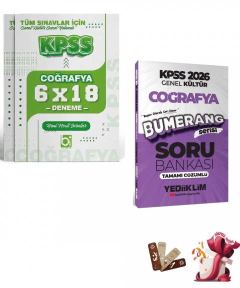 2026 KPSS Coğrafya Bumerang Çözümlü Soru Bankası ve Deneme Seti Bigelio ve Yediiklim Yayınları