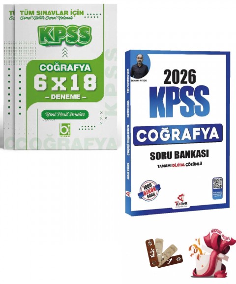 Tekrar Akademi 2026 KPSS Coğrafya Deneme ve Soru Bankası seti Tekrar Akademi ve Bigelio Yayıncılık