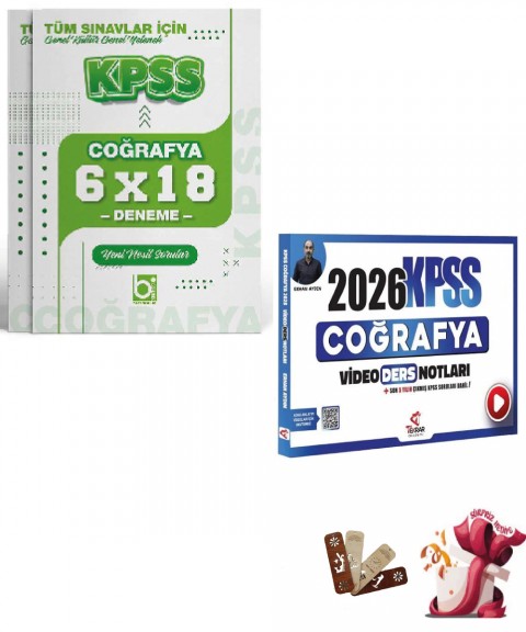 2026 KPSS Coğrafya Deneme ve Video Ders Notları seti Tekrar Akademi ve Bigelio Yayıncılık