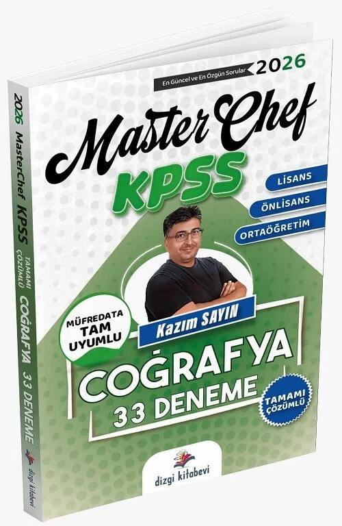 2026 KPSS Coğrafya MasterChef 33 Deneme Çözümlü - Kazım Sayın Dizgi Kitap Yayınları