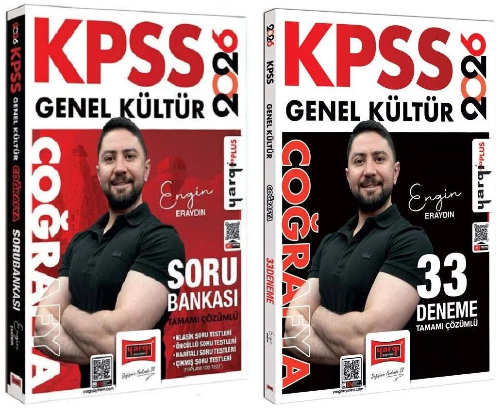 2026 KPSS Coğrafya Soru Bankası + 33 Deneme 2 li Set - Engin Eraydın Yargı Yayınları
