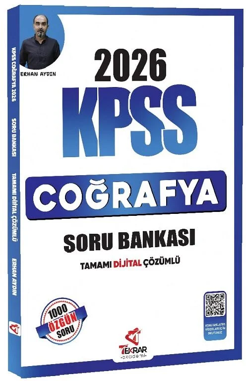 2026 KPSS Coğrafya Soru Bankası Çözümlü - Erhan Aydın Tekrar Akademi Yayınları