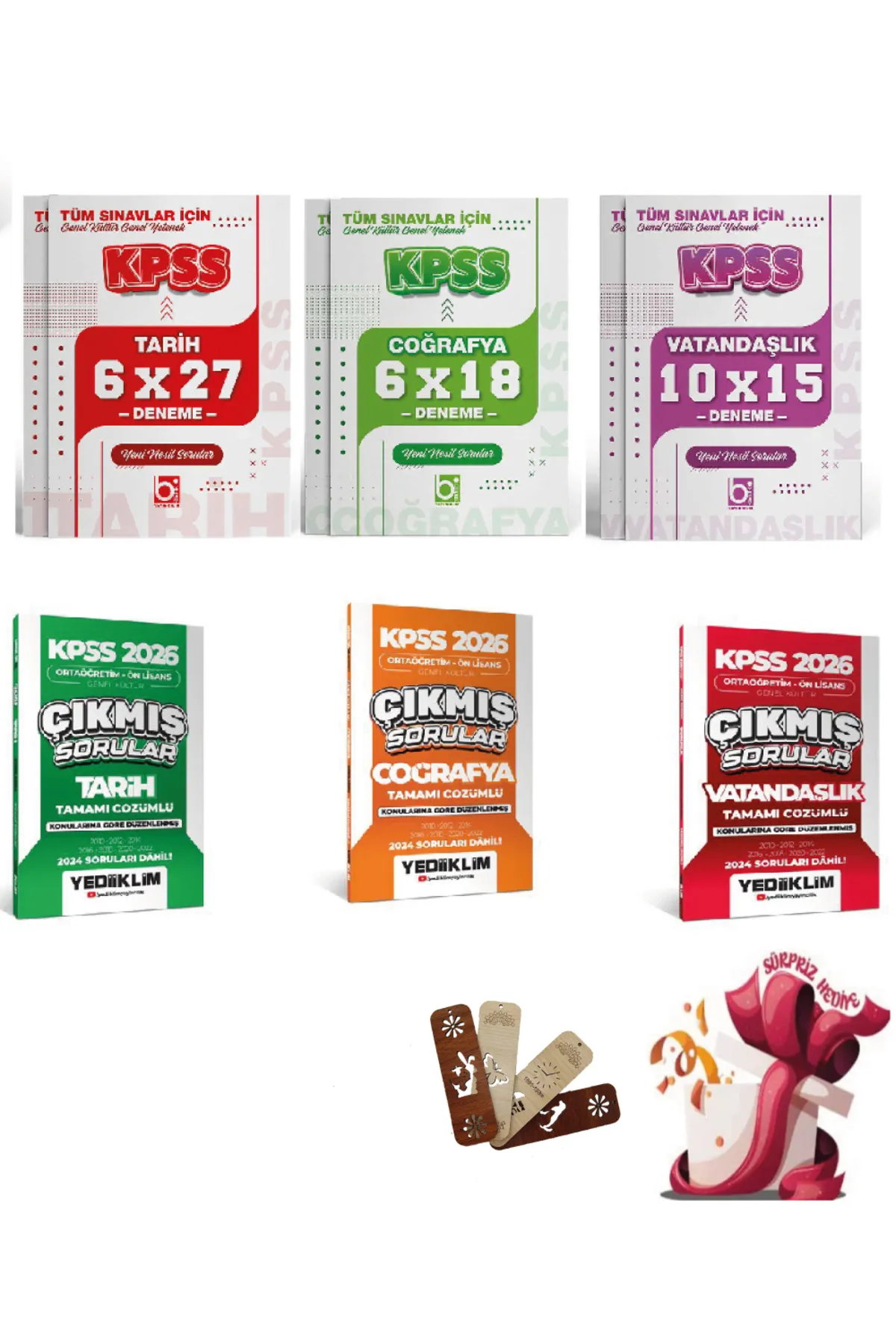2026 KPSS GYGK Ortaöğretim Önlisans Genel Kültür Çıkmış Sorular ve Deneme Seti Bigelio ve Yediiklim Yayıncılık