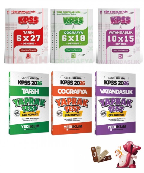 2026 KPSS Genel Kültür Tüm Dersler Deneme ve Yaprak Test Seti Yediiklim ve Bigelio Yayıncılık