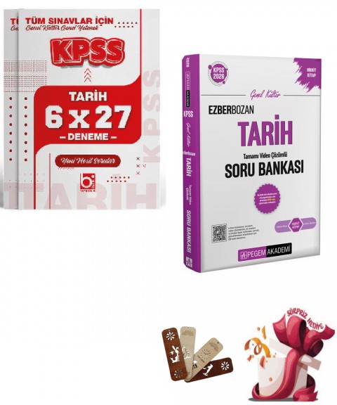 2026 KPSS Genel Yetenek Genel Kültür Ezberbozan Tarih Tamamı Video Çözümlü Soru Bankası ve Deneme Seti Pegem ve Bigelio Yayıncılık