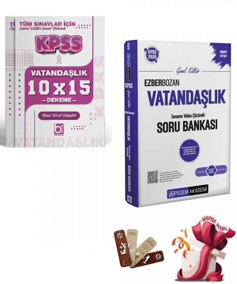 2026 KPSS Genel Yetenek Genel Kültür Ezberbozan Vatandaşlık Tamamı Video Çözümlü Soru Bankası ve Deneme Seti Pegem ve Bigelio Yayıncılık