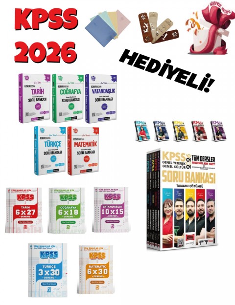 2026 KPSS Genel Yetenek Genel Kültür Harika Soru Bankası ve Deneme Seti 15 Kitap Bigelio + Pegem + Yargı Yayınları