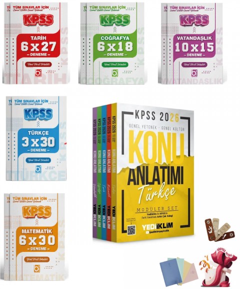 2026 KPSS Genel Yetenek Genel Kültür Konu Anlatımı Modüler Set ve Deneme Seti Yediiklim ve Bigelio Yayıncılık