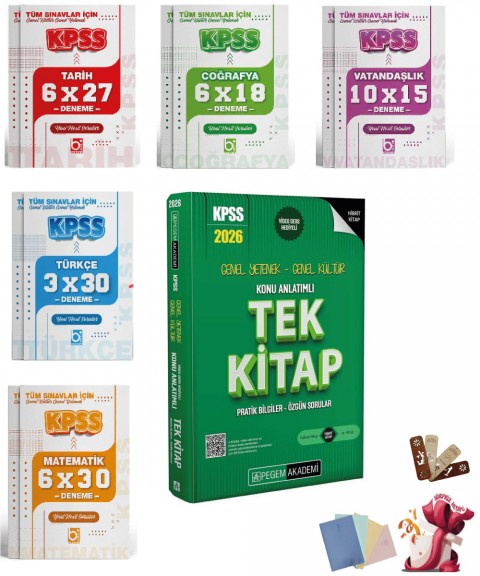 2026 KPSS Genel Yetenek Genel Kültür Konu Anlatımlı Tek Kitap ve Deneme Seti Pegem ve Bigelio Yayıncılık