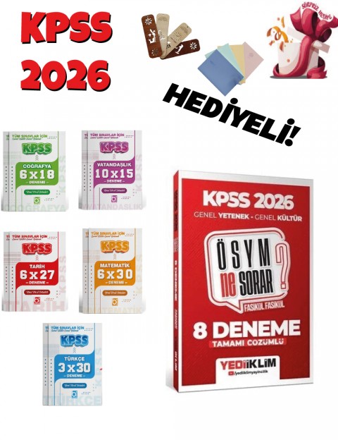 2026 KPSS Genel Yetenek Genel Kültür ÖSYM Ne Sorar 8 + 31 Deneme 6 Kitap Bigelio ve Yediiklim Yayınları