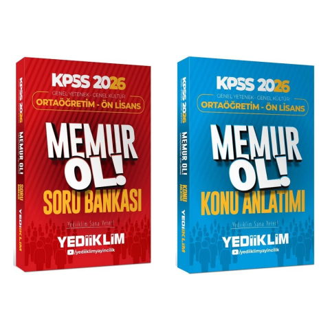 2026 KPSS Genel Yetenek Genel Kültür Ortaöğretim - Ön Lisans Memur Ol Konu Anlatımlı Soru Bankası Seti Yediiklim Yayınları
