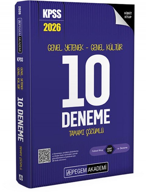 2026 KPSS Genel Yetenek Genel Kültür Tamamı Çözümlü 10 Deneme Pegem Akademi Yayıncılık