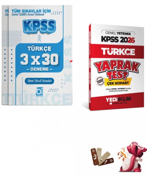 2026 KPSS Genel Yetenek Türkçe Çek Kopart Yaprak Test ve Deneme Seti Yediiklim ve Bigelio Yayıncılık