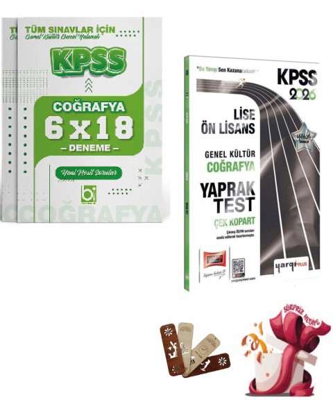 2026 KPSS Lise Ön Lisans Coğrafya Yaprak Test ve Deneme Seti Yargı ve Bigelio Yayıncılık