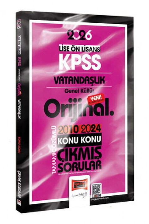 2026 KPSS Lise-Önlisans Vatandaşlık Orijinal 2010-2024 Konu Konu Çıkmış Sorular Yargı Yayınları