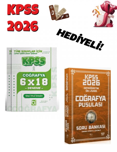 2026 KPSS Lise Ortaöğretim Ön Lisans Coğrafya Pusulası Soru Bankası ve Deneme Seti 2 Kitap Bigelio ve CBA Yayınları