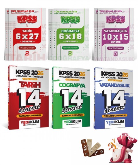 Yediiklim 2026 KPSS Lise Ortaöğretim Ön Lisans Genel Kültür Deneme Seti Yediiklim ve Bigelio Yayıncılık