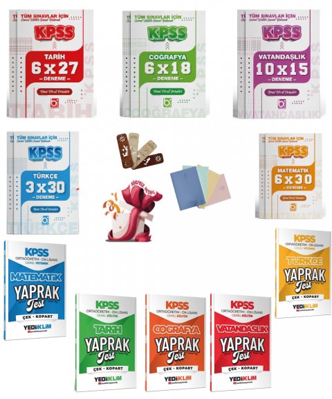 Yediiklim 2026 KPSS Lise Ortaöğretim Ön Lisans Genel Kültür Genel Yetenek Yaprak Test ve Deneme Seti Yediiklim ve Bigelio Yayıncılık
