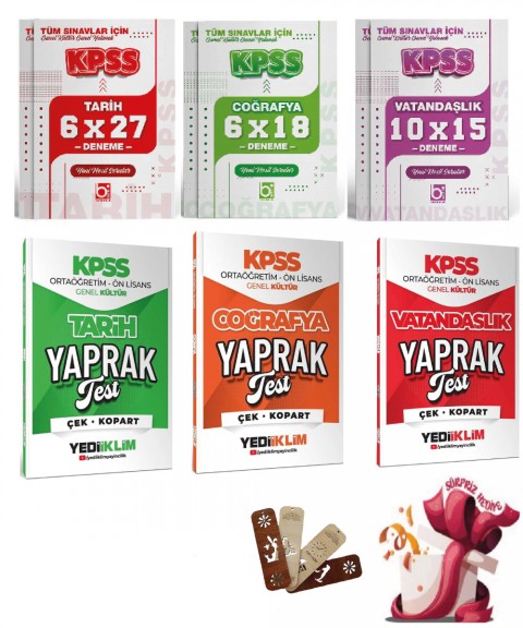 2026 KPSS Lise Ortaöğretim Ön Lisans Genel Kültür Yaprak Test ve Deneme Seti Yediiklim ve Bigelio Yayıncılık