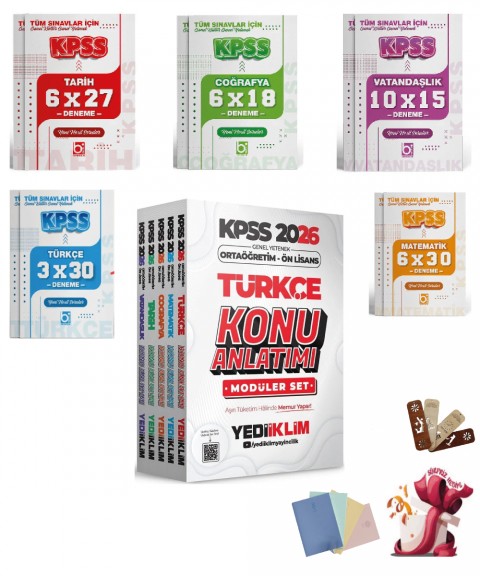 2026 KPSS Lise Ortaöğretim Ön Lisans Konu Anlatımlı ve Deneme Seti Yediiklim ve Bigelio Yayıncılık