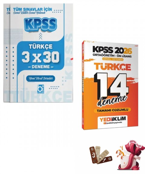 Yediiklim 2026 KPSS Lise Ortaöğretim Ön Lisans Türkçe Deneme Seti Yediiklim ve Bigelio Yayıncılık