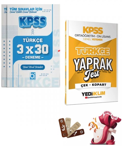2026 KPSS Lise Ortaöğretim Ön Lisans Türkçe Yaprak Test ve Deneme Seti Yediiklim ve Bigelio Yayıncılık