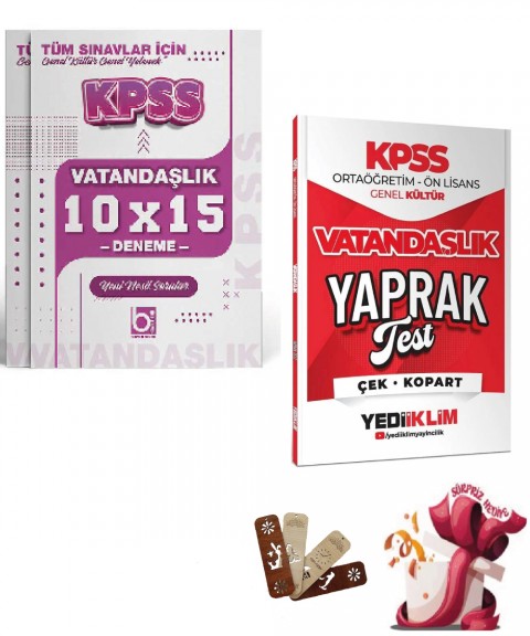 2026 KPSS Lise Ortaöğretim Ön Lisans Vatandaşlık Yaprak Test ve Deneme Seti Yediiklim ve Bigelio Yayıncılık