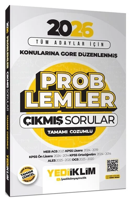 2026 KPSS MEB-AGS ALES DGS Problemler Çıkmış Sorular Çözümlü Yediiklim Yayınları