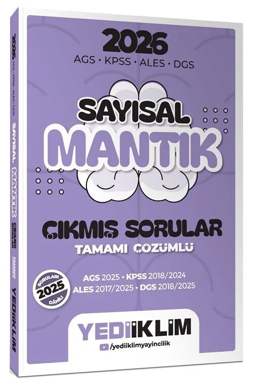 2026 KPSS MEB-AGS ALES DGS Sayısal Mantık Çıkmış Sorular Çözümlü Yediiklim Yayınları