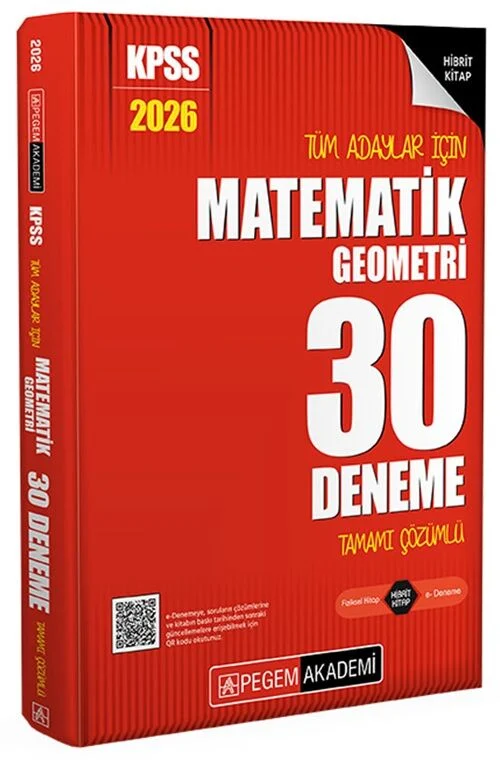 2026 KPSS Matematik 30 Deneme Çözümlü Pegem Akademi Yayınları