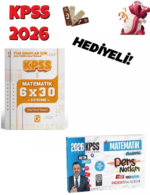 2026 KPSS Matematik Akademisi Video Ders Notları ve Deneme Seti 2 Kitap Bigelio ve İndeks Akademi Yayınları