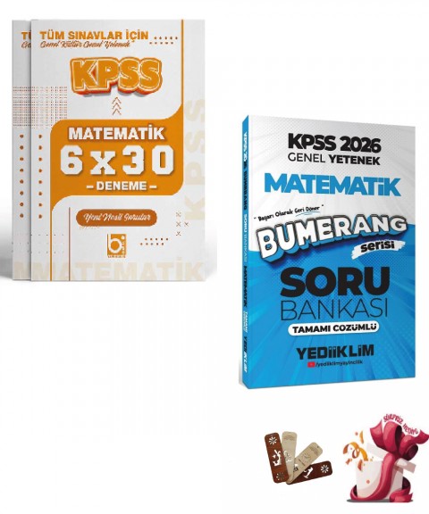 2026 KPSS Matematik Bumerang Çözümlü Soru Bankası ve Deneme Seti Bigelio ve Yediiklim Yayınları