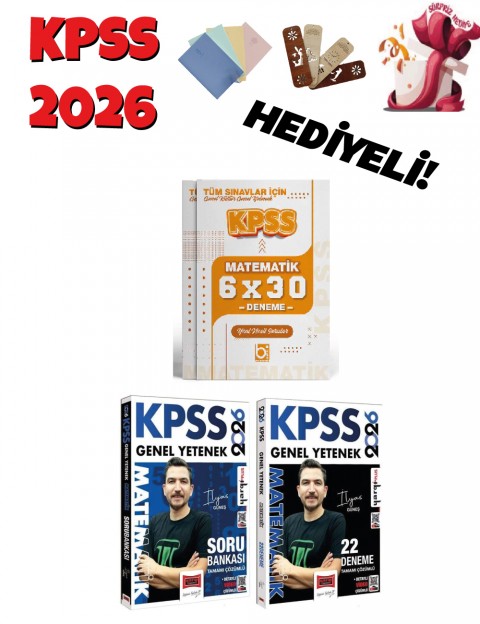 2026 KPSS Matematik Soru Bankası + 22 + 6 Deneme 3lü Set Bigelio ve Yargı Yayınları