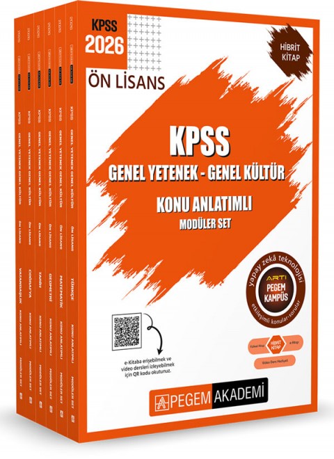 2026 KPSS Ön Lisans Genel Yetenek Genel Kültür Konu Anlatımlı Modüler Set 6 Kitap Pegem Akademi Yayıncılık