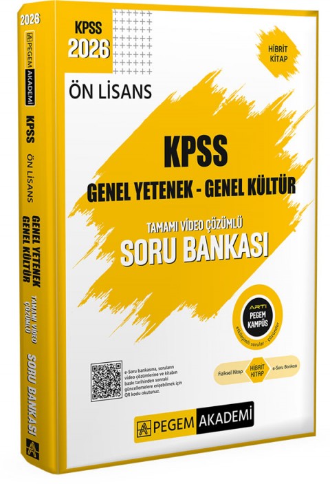 2026 KPSS Ön Lisans Soru Bankası Genel Yetenek Genel Kültür Tamamı Video Çözümlü Pegem Yayıncılık