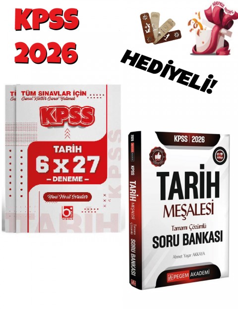 2026 KPSS Tarih Meşalesi Soru Bankası ve Deneme Seti 2 Kitap Bigelio ve Pegem Akademi Yayınları