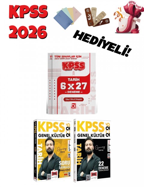 2026 KPSS Tarih Soru Bankası + 22 + 6 Deneme 3 lü Set Bigelio ve Yargı Yayınları