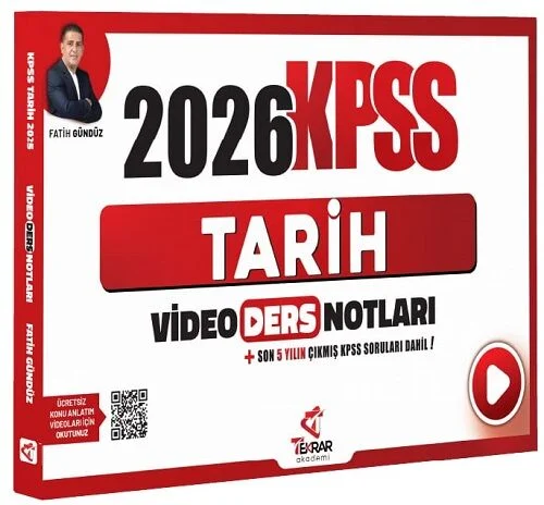 2026 KPSS Tarih Video Ders Notları - Fatih Gündüz Tekrar Akademi Yayınları