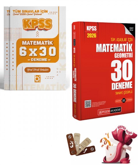 2026 KPSS Tüm Adaylar İçin Matematik 30 + 6 Deneme Seti 2 Kitap Pegem ve Bigelio Yayıncılık