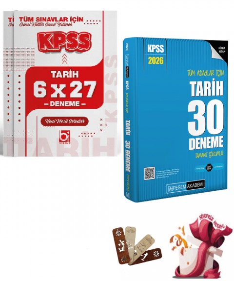 2026 KPSS Tüm Adaylar İçin Tarih 30 + 6 Deneme Seti 2 Kitap Pegem ve Bigelio Yayıncılık
