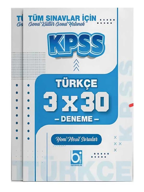 2026 KPSS Tüm Sınavlar İçin Türkçe 3 x 30 Deneme Sınavı Bigelio Yayıncılık