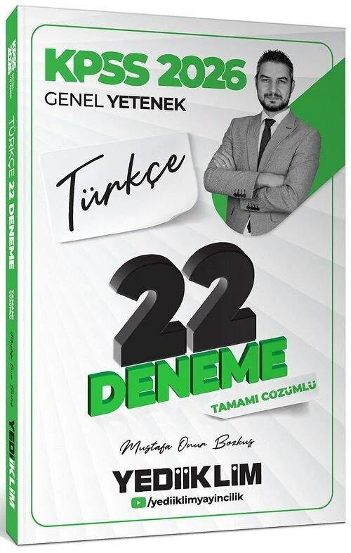 2026 KPSS Türkçe 22 Deneme Çözümlü - Mustafa Onur Bozkuş Yediiklim Yayınları