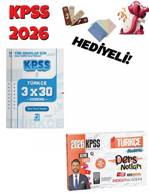 2026 KPSS Türkçe Akademisi Video Ders Notları ve Deneme Seti 2 Kitap Bigelio ve İndeks Akademi Yayınları